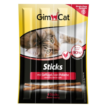 Палички GimCat Sticks з м'ясом птиці для котів 4шт 20г