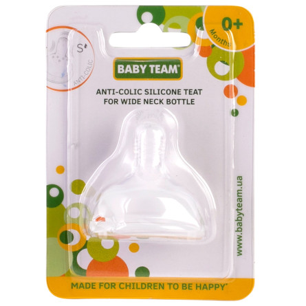 Соска Baby-Nova силиконовая антиколикова для бутылочки с широким горлом
