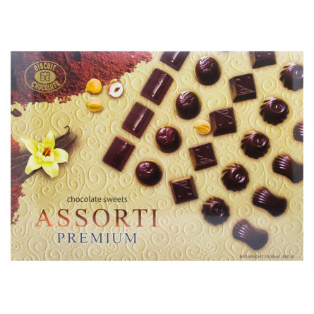 Цукерки шоколадні ХБФ Бісквіт-Шоколад Асорті преміум 300г