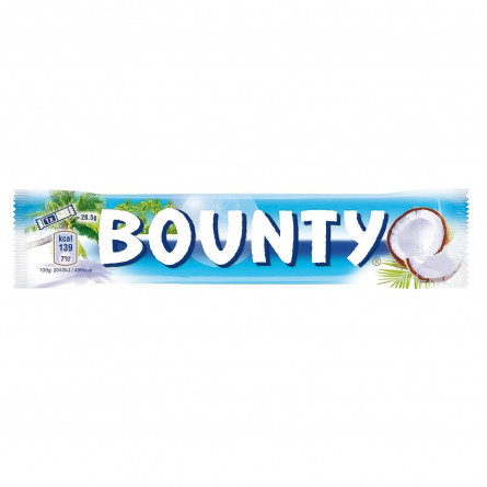 Батончик Bounty в молочно-шоколадной глазури с кокосовой начинкой 57г slide 1