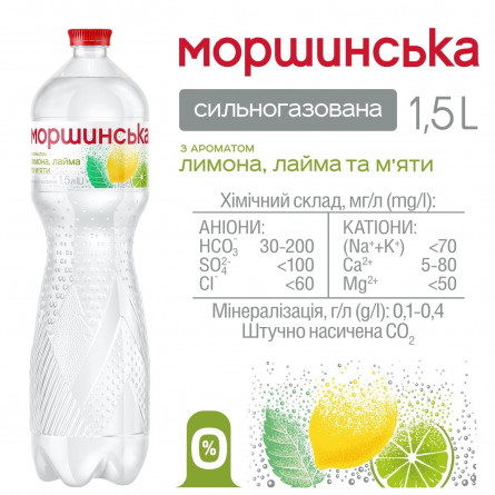 Напій Моршинська з ароматом лимона, лайма та м'яти 1,5л slide 2