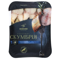 Скумбрія Vomond шматочки в олії холодного копчення 325г mini slide 1