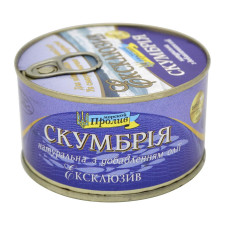 Скумбрія Морський Пролив натуральна в олії з/б 250г mini slide 1