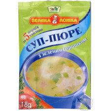 Суп-пюре Еко Велика Ложка з зеленим горошком 18г mini slide 1