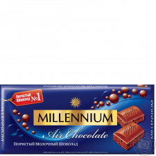 Шоколад молочний Millennium Premium пористий 90г mini slide 1