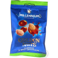 Драже Millenium Golden Nuts  Мигдаль у молочному шоколаді 100г mini slide 3