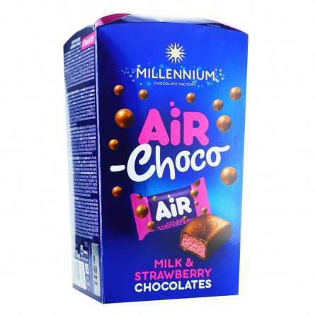 Цукерки Millennium Air Milk & Strawberry шоколадні з начинкою 100г slide 1