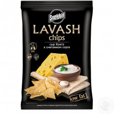 Чіпси Snekkin Lavash пшеничні лавашні зі смаком сиру Конте в сметанному соусі 70г mini slide 2