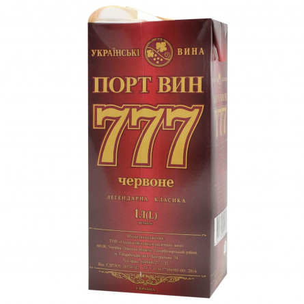 Вино Портвейн 777 красное 14,5% 1л slide 7
