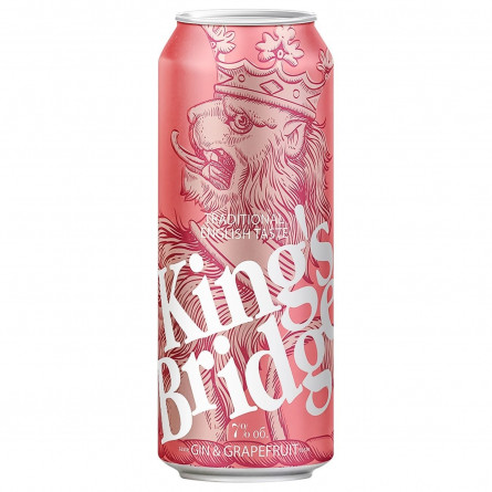 Напиток слабоалкогольный King's Bridge Gin &amp;amp;amp;amp;amp; Grapefruit ж/б 7% 0,45л slide 2