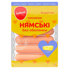 Сосиски Глобино Нямские с сыром без оболочки 275г mini slide 1