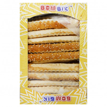 Печенье слоеное Бом-Бик Классная палочка соленая с кунжутом 250г slide 1