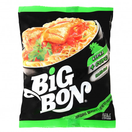 Локшина Big Bon швидкого приготування курка з соусом сальса 75г slide 2