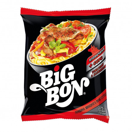 Локшина Big Bon Яловичина + соус томатний з базиліком 75г slide 1
