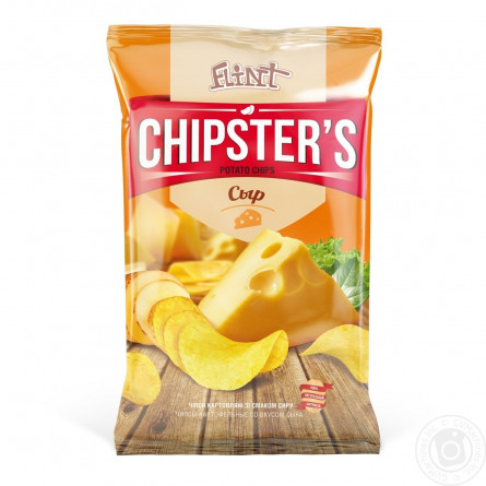 Чіпси Flint Chipster's картопляні зі смаком Сир 70г slide 1