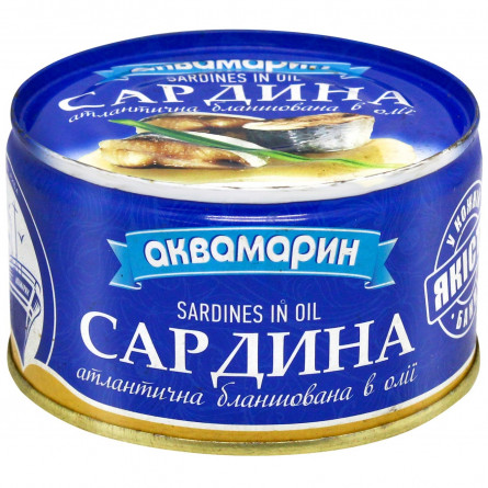 Сардини Аквамарин Атлантичні в олії 230г slide 2