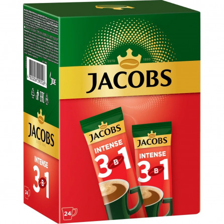 Напій кавовий Jacobs 3в1 Intense розчинний в стіках 12г slide 1