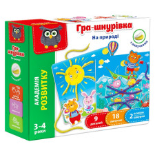 Гра-шнурівка Vladi Toys На природі з липучками mini slide 1
