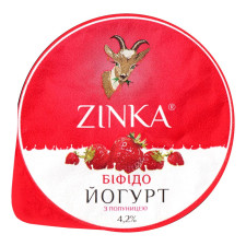 Біфідойогурт Zinka з козиного молока з полуницею 4,2% 100г mini slide 1