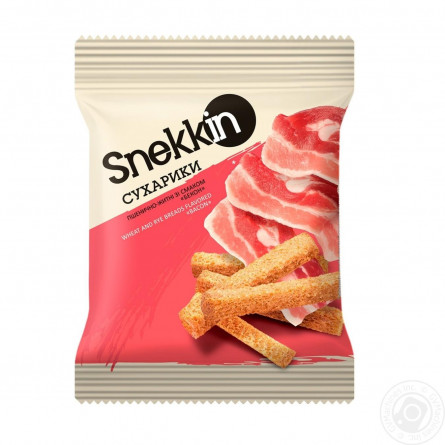 Сухарики Snekkin пшенично-ржаные со вкусом бекона 110г slide 1