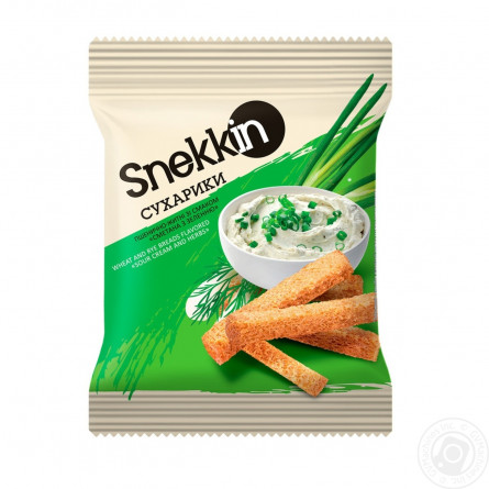 Сухарики Snekkin пшенично-житні зі смаком сметана з зеленню 70г slide 2