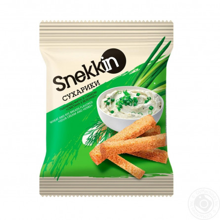 Сухарики Snekkin пшенично-житні зі смаком сметана з зеленню 110г slide 1