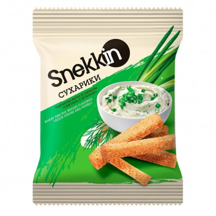 Сухарики Snekkin пшенично-житні зі смаком сметана з зеленню 110г slide 2