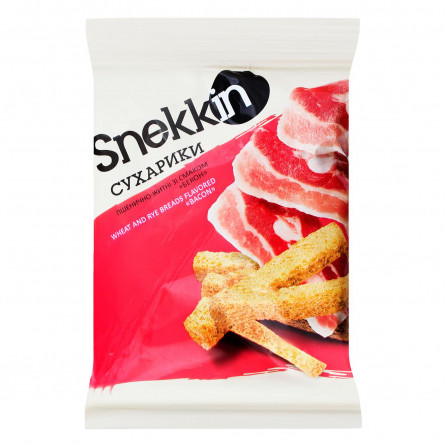 Сухарики Snekkin пшенично-ржаные со вкусом бекона 70г slide 1