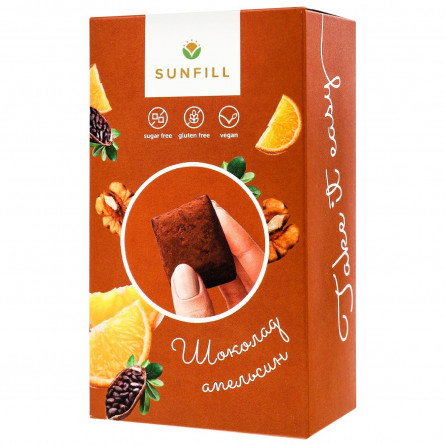 Цукерки Sunfill Шоколадно-апельсинові без цукру та глютену 150г slide 1