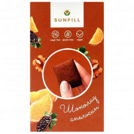 Цукерки Sunfill Шоколадно-апельсинові без цукру та глютену 150г slide 2