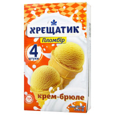 Морозиво Хрещатик Крем-брюле пломбір у вафельному стаканчику 4*90г mini slide 1