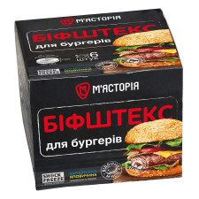 Біфштекс М'ясторія для бургерів з яловичини заморожений 750г mini slide 1