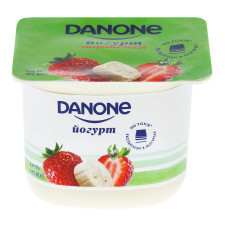 Йогурт Danone клубника-банан 2% 125г mini slide 1