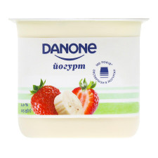 Йогурт Danone клубника-банан 2% 125г mini slide 2
