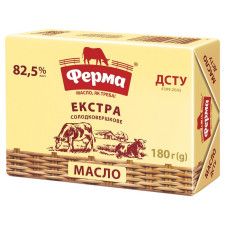 Масло Ферма Екстра солодковершкове 82,5% 180г mini slide 1