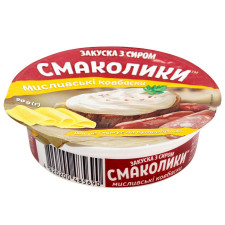 Закуска з сиром Тульчинка Смаколики Мисливські ковбаски 55% 90г mini slide 1