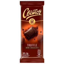 Шоколад СВІТОЧ® Дессерт вкус Трюфель черный с начинкой 90г mini slide 1