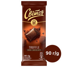 Шоколад СВІТОЧ® Дессерт вкус Трюфель черный с начинкой 90г mini slide 3
