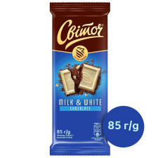Шоколад СВІТОЧ® молочный и белый 85г mini slide 2