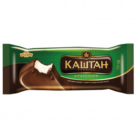 Мороженое Хладик Каштан классический пломбир в кондитерской глазури 12% 75г slide 2