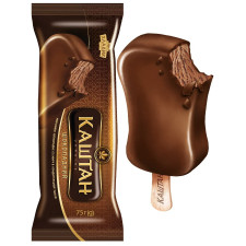 Мороженое Хладик Каштан Шоколадный пломбир шоколадный в кондитерской глазури 12% 75г mini slide 1