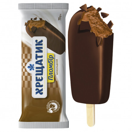 Мороженое Хрещатик пломбир шоколадный в кондитерской глазури 75г slide 1