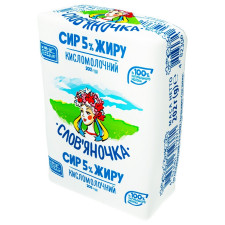 Сир кисломолочний Слов’яночка 5% 202г mini slide 1