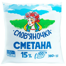 Сметана Слов'яночка 15% 380г mini slide 1