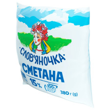 Сметана Слов'яночка 15% 380г mini slide 2
