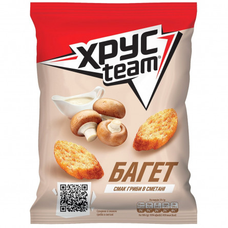 Сухарики Хрусteam Багет со вкусом грибов в сметане 60г slide 1