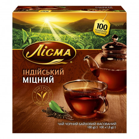 Чай чорний Лісма Індійський Міцний в пакетиках 100шт*1,8г slide 1