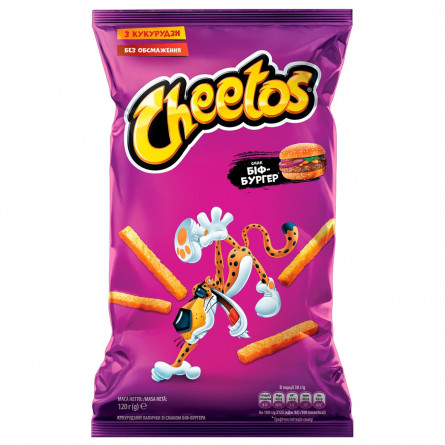 Палички кукурудзяні Cheetos зі смаком біф-бургера 120г slide 1
