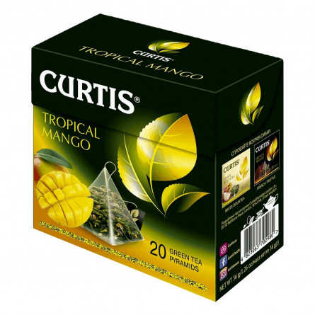 Чай Curtis Tropical Mango зелений зі шматочками манго 20шт х 1,8г slide 1