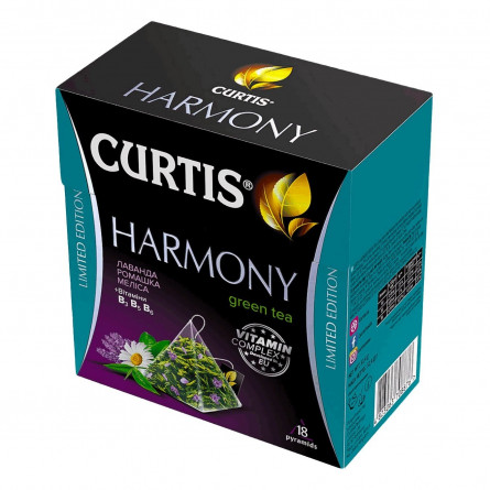 Чай зеленый Curtis Harmony Лаванда ромашка и мелисса в пирамидках 18шт 32,4г slide 1